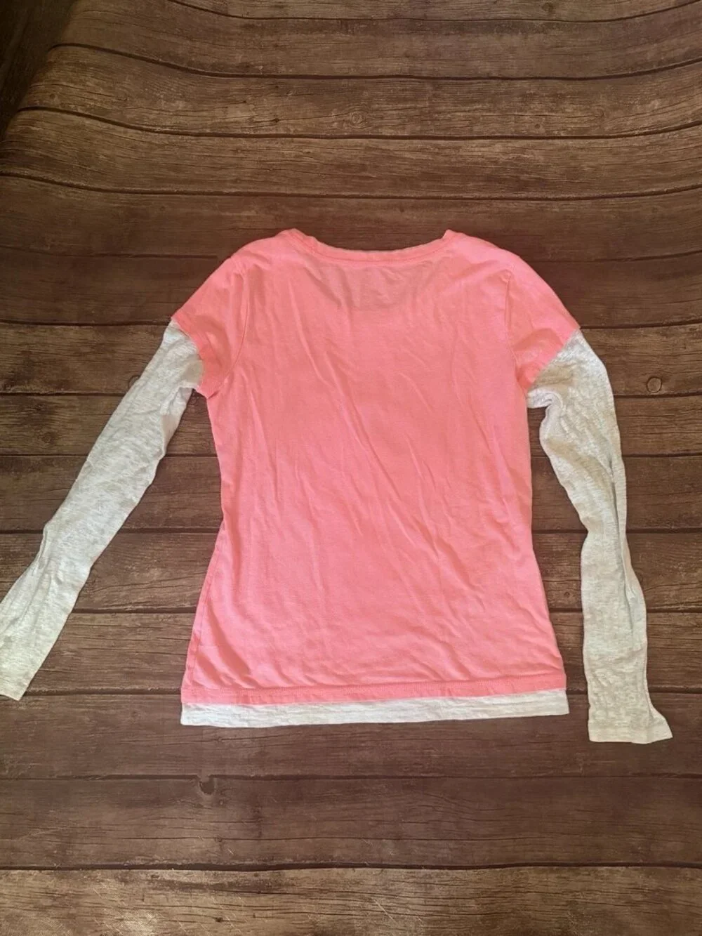 Girl’s Justice White Dog Cute Sweet Long Sleeve Double Shirt Size 14
